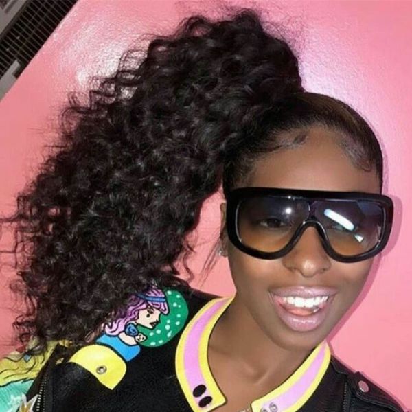 16" clip in ponytail human hair extensions kinky curly wrap around ponytail hair pieces 4 color available 120g/piece, Black
16" clip in ponytail human hair extensions kinky curly wrap around ponytail hair pieces 4 color available 120g/piece, Black