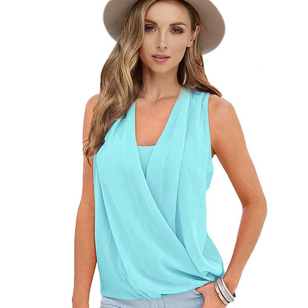 summer women sleeveless solid chiffon vest lady tank 2018 camiseta blusa, White
summer women sleeveless solid chiffon vest lady tank 2018 camiseta blusa, White