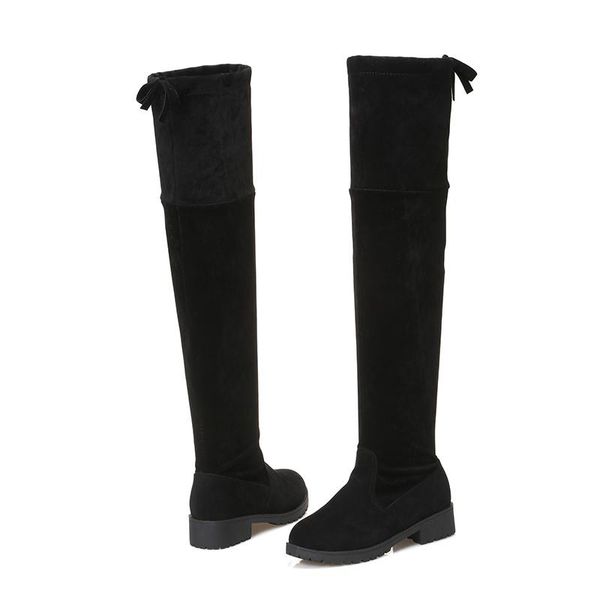 new women boots autumn winter ladies fashion flat bottom boots shoes over the knee thigh high suede long boots, Black
new women boots autumn winter ladies fashion flat bottom boots shoes over the knee thigh high suede long boots, Black