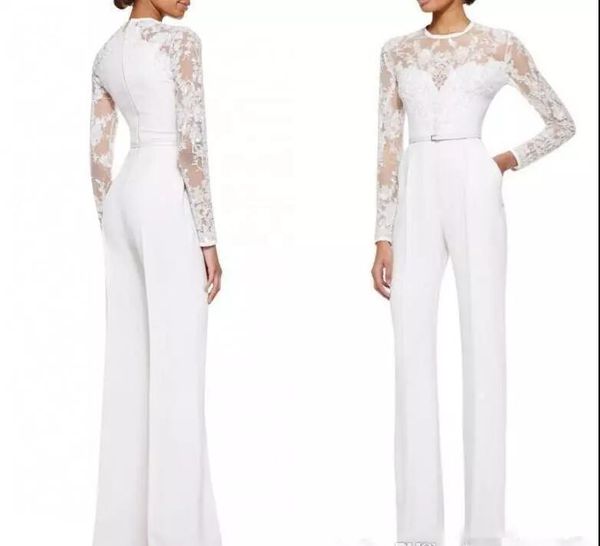 white applique white jumpsuit evening dresses elegant illusion long sleeves evening gowns formal sheath mother of the bride dress, Black;red
white applique white jumpsuit evening dresses elegant illusion long sleeves evening gowns formal sheath mother of the bride dress, Black;red