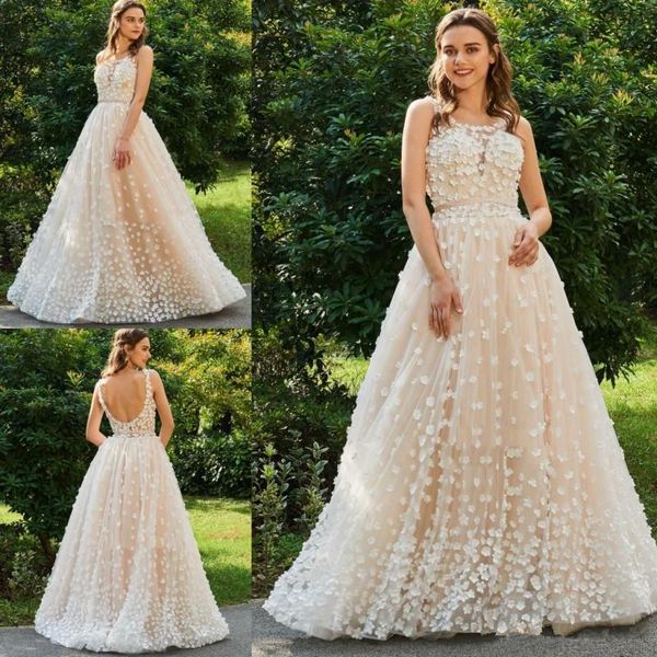 light champagne 3D Floral Appliqued Beach Wedding Dresses Jewel Neck Backless Lace Plus Size princess garden church Wedding Dress
light champagne 3D Floral Appliqued Beach Wedding Dresses Jewel Neck Backless Lace Plus Size princess garden church Wedding Dress