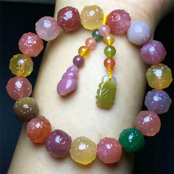 2018 newly natural colorful quartz bracelet carved clover special round crystal stone bracelet women stone 11mm, Black
2018 newly natural colorful quartz bracelet carved clover special round crystal stone bracelet women stone 11mm, Black