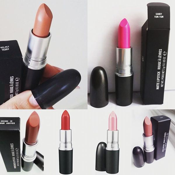 High quality Makeup Matte Lipstick Batom Fosco Rouge Lipstick 3g Luster Frost Lipsticks M Brand 25 Colors Cosmetics
High quality Makeup Matte Lipstick Batom Fosco Rouge Lipstick 3g Luster Frost Lipsticks M Brand 25 Colors Cosmetics