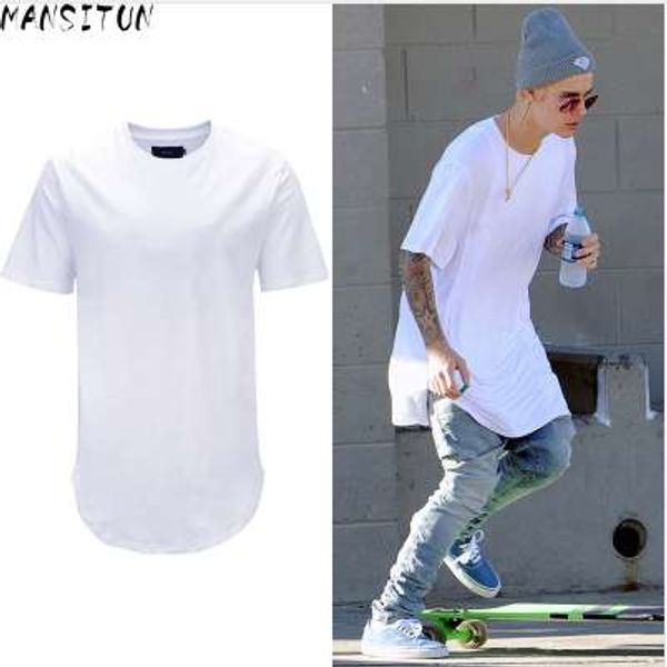 man si tun summer men fashion steetwear urban clothing long t shirt with curved hem shirt plus size white tall tees hip hoptees, White;black
man si tun summer men fashion steetwear urban clothing long t shirt with curved hem shirt plus size white tall tees hip hoptees, White;black