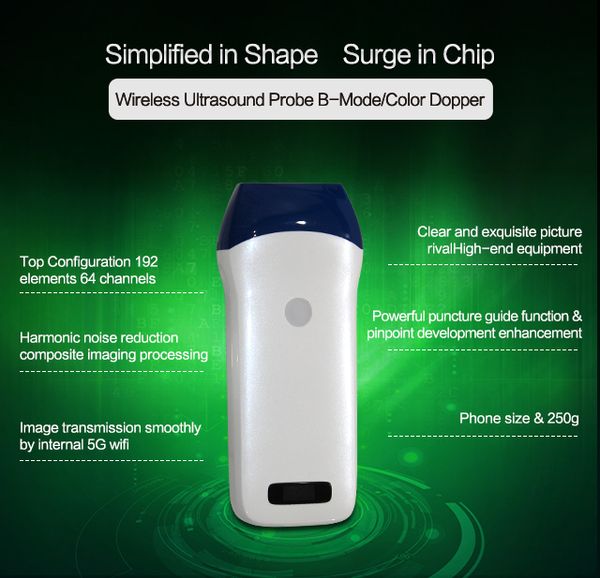 wireless mini ultrasound scanner showing image in smart phone/tablet through wifi transferr built-in and replaceable battery
wireless mini ultrasound scanner showing image in smart phone/tablet through wifi transferr built-in and replaceable battery