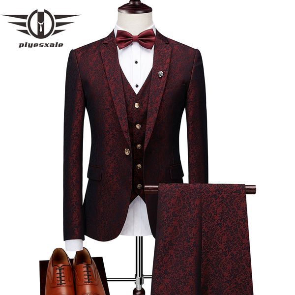 plyesxale men 3 pieces suit floral terno masculino slim fit mens suits designers 2018 blue burgundy wedding suit prom wear q172, White;black
plyesxale men 3 pieces suit floral terno masculino slim fit mens suits designers 2018 blue burgundy wedding suit prom wear q172, White;black