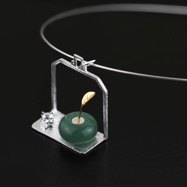 925 sterling silver chain necklace fashion sleeping cat design natural stone flower vase pendant necklaces jewelry accessories
925 sterling silver chain necklace fashion sleeping cat design natural stone flower vase pendant necklaces jewelry accessories