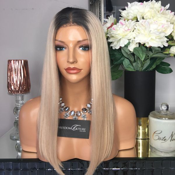mhazel real hair 1b#ombre #60 white blonde short bob straight 16inch glueless front lace wig middle part, Black
mhazel real hair 1b#ombre #60 white blonde short bob straight 16inch glueless front lace wig middle part, Black