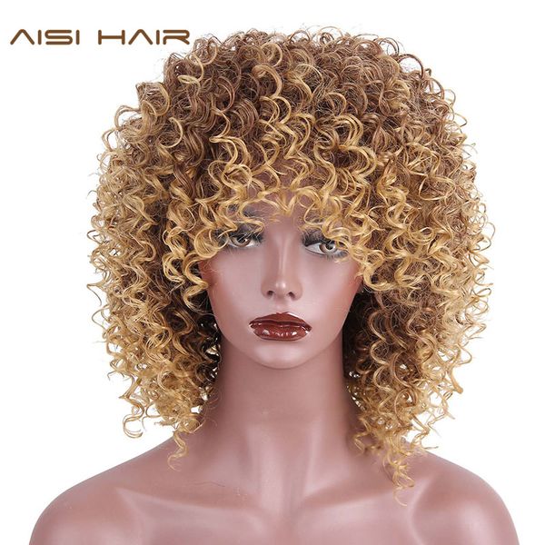 aisi hair high temperature fiber mixed brown and blonde color synthetic short hair afro kinky curly wigs for black women
aisi hair high temperature fiber mixed brown and blonde color synthetic short hair afro kinky curly wigs for black women