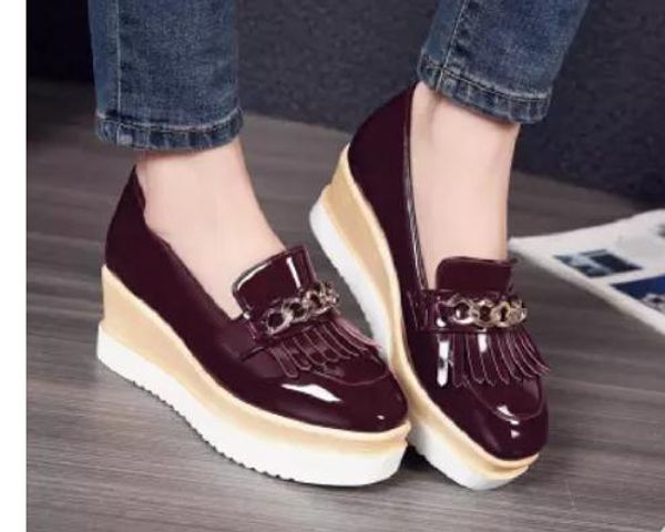 send 2018 spring and autumn new style slope heel waterproof table thick bottom women's shoes, Black
send 2018 spring and autumn new style slope heel waterproof table thick bottom women's shoes, Black