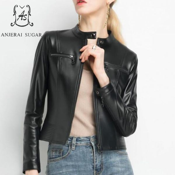 autumn winter new sheepskin genuine leather jacket women short black stand collar zipper motorcycle female real leather jackets
autumn winter new sheepskin genuine leather jacket women short black stand collar zipper motorcycle female real leather jackets