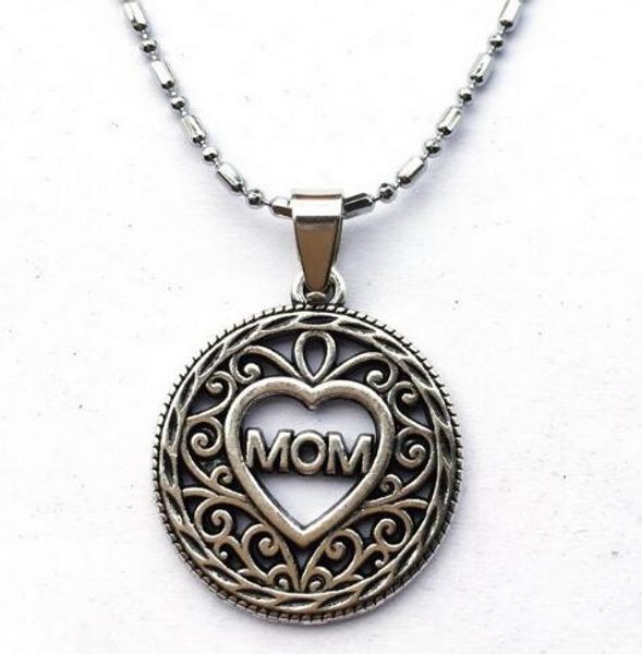 10pc/lot round shaped filigree pendant with mom in heart chain necklace gift for moms jewelry drop shipping new arrival jewelry, Silver
10pc/lot round shaped filigree pendant with mom in heart chain necklace gift for moms jewelry drop shipping new arrival jewelry, Silver