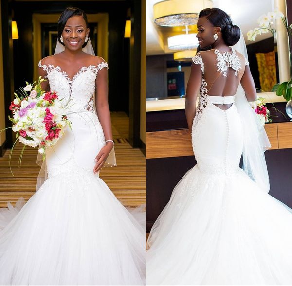 african mermaid wedding dresses backless lace black girl applique sweep train boho wedding dress bridal gowns, White
african mermaid wedding dresses backless lace black girl applique sweep train boho wedding dress bridal gowns, White