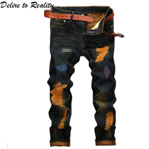 men's distressed ripped motorcycle biker jeans vintage pants slim fit mens moto denim hip hop punk streetwear for men 162#, Blue
men's distressed ripped motorcycle biker jeans vintage pants slim fit mens moto denim hip hop punk streetwear for men 162#, Blue