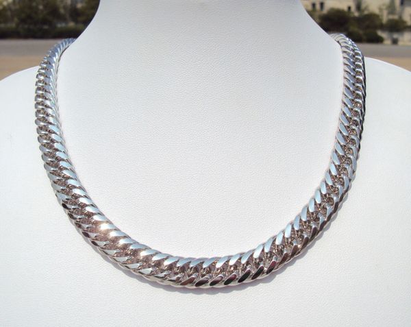 new handsome 14k white solid gold finish heavy 10mm miami cuban link chain necklace, Silver
new handsome 14k white solid gold finish heavy 10mm miami cuban link chain necklace, Silver