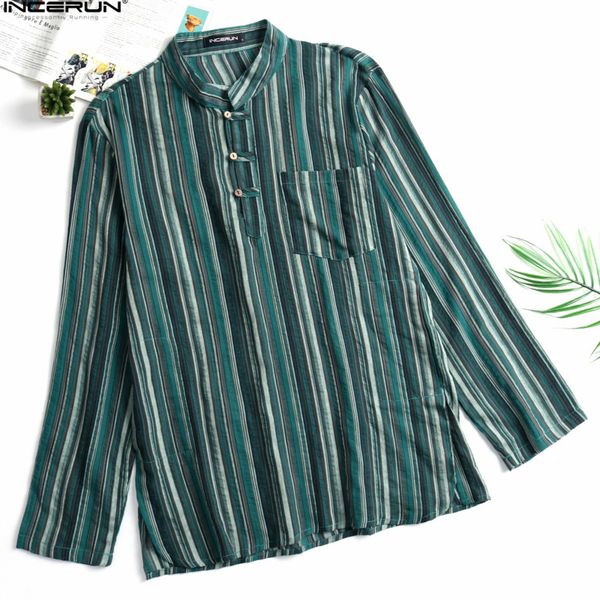 incerun hawaiian nepal style cotton casual shirt men stripe dress shirt male loose fit long sleeve henley collar festival s-5xl, White;black
incerun hawaiian nepal style cotton casual shirt men stripe dress shirt male loose fit long sleeve henley collar festival s-5xl, White;black