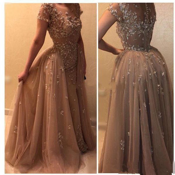 champagne arabic mermaid evening dresses with detachable train applique crustal formal prom party gowns special occasion dress, Black;red
champagne arabic mermaid evening dresses with detachable train applique crustal formal prom party gowns special occasion dress, Black;red
