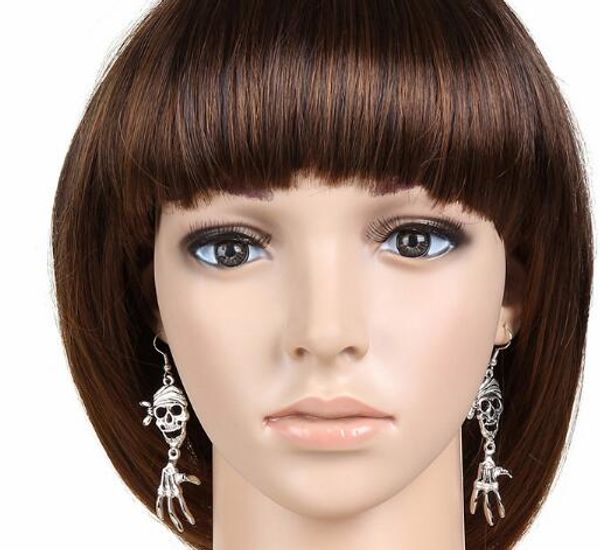 new european and american halloween accessories retro environmental protection zinc alloy skull plated antique silver ear ring exquisite
new european and american halloween accessories retro environmental protection zinc alloy skull plated antique silver ear ring exquisite