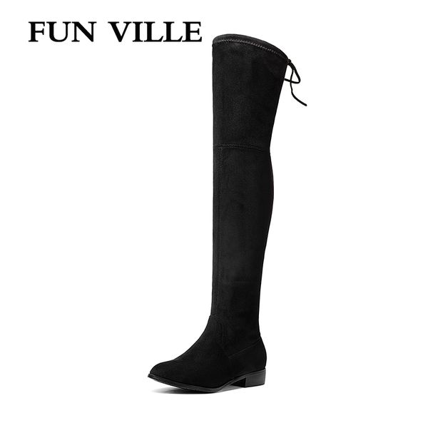 fun ville 2018 new arrival women's over the knee boots winter warm boots suede high female boot flats shoes, Black
fun ville 2018 new arrival women's over the knee boots winter warm boots suede high female boot flats shoes, Black