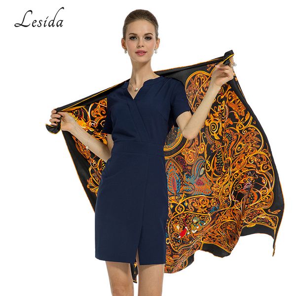 lesida 2018 spring twill silk scarf shawl wrap thousand one nights print bandana women large square black scarves 130*130cm 1331, Blue;gray
lesida 2018 spring twill silk scarf shawl wrap thousand one nights print bandana women large square black scarves 130*130cm 1331, Blue;gray