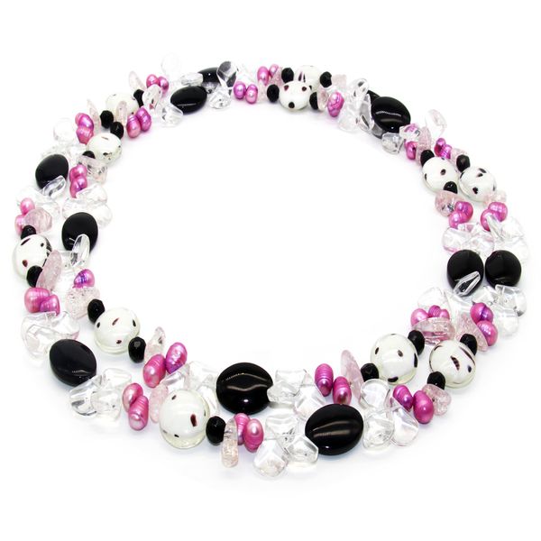 fashionable freshwater pearl jewelry fuchsia oval pearl crystal necklace a surprise gift for my mother, Silver
fashionable freshwater pearl jewelry fuchsia oval pearl crystal necklace a surprise gift for my mother, Silver