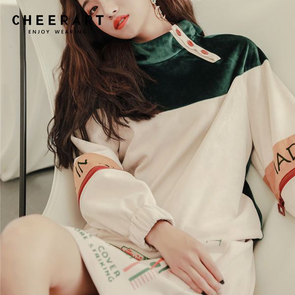 cheerart designer velvet sweatshirt women patchwork turtleneck hoodies colorblock velour print sweatshirts designer tracksuit, Black
cheerart designer velvet sweatshirt women patchwork turtleneck hoodies colorblock velour print sweatshirts designer tracksuit, Black