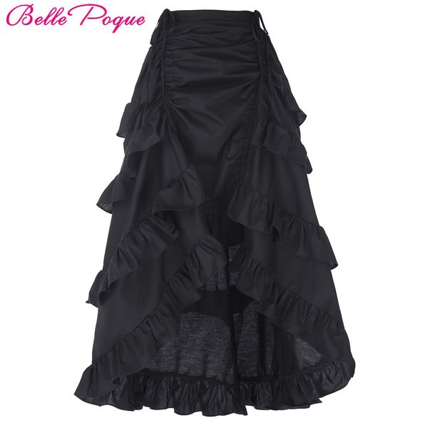 belle poque 2017 gothic style skirt women fishtail slim high-low asymmetric ruffle vintage steampunk clothing cotton skirts, Black
belle poque 2017 gothic style skirt women fishtail slim high-low asymmetric ruffle vintage steampunk clothing cotton skirts, Black