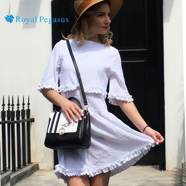 2018 dress, white round collar, short-sleeved pendulum dress, wooden ear edge beach skirt, Blue;gray
2018 dress, white round collar, short-sleeved pendulum dress, wooden ear edge beach skirt, Blue;gray