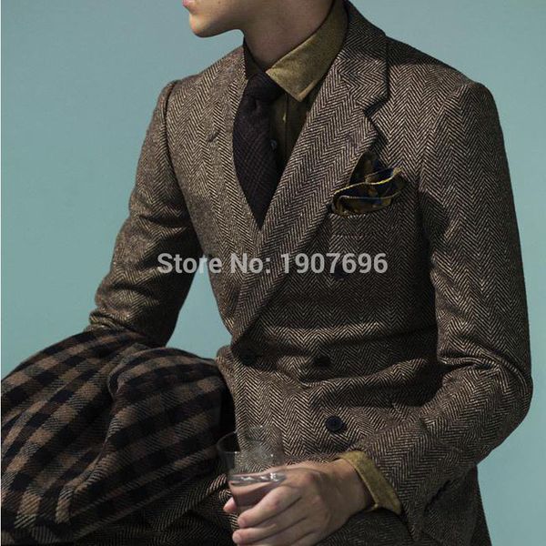 two piece double breasted wedding men suits tweed notched lapel groom tuxedos jacket pants male blazer latest style, White;black
two piece double breasted wedding men suits tweed notched lapel groom tuxedos jacket pants male blazer latest style, White;black