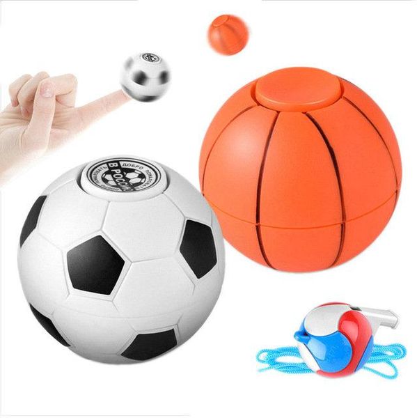 

dhl 150pcs mini finger football basketball hand spinner edc stress relief gyro toy stress relief toy gift whistle novelty items