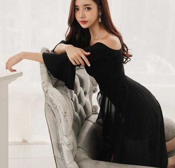 korean version of the autumn off-the-shoulder bag hip word collar slim irregular dress, Black;gray
korean version of the autumn off-the-shoulder bag hip word collar slim irregular dress, Black;gray