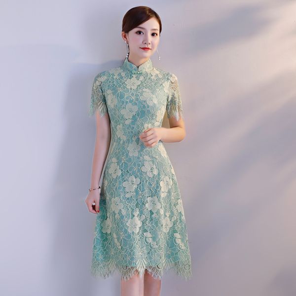 chinese women's lace qipao classic flower cheongsam mini dress summer autumn clothing s-xxl 2018 new style, Red
chinese women's lace qipao classic flower cheongsam mini dress summer autumn clothing s-xxl 2018 new style, Red