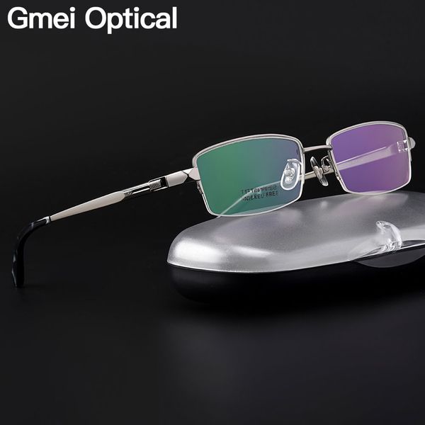 gmei optical ultralight 100% pure titanium half rim glasses frame for business men myopia reading prescription spectacles lb6615, Silver
gmei optical ultralight 100% pure titanium half rim glasses frame for business men myopia reading prescription spectacles lb6615, Silver