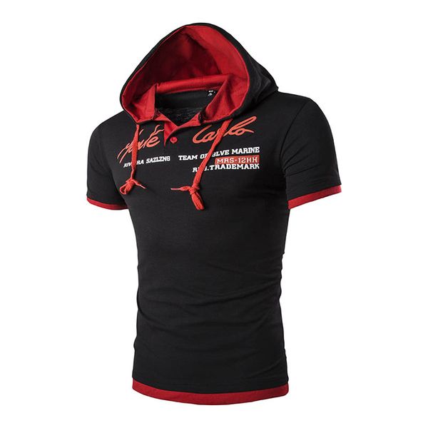 men leisure brand men t-shirt summer fashion hooded collar sling design t shirt men short sleeve slim male 3xl, White;black
men leisure brand men t-shirt summer fashion hooded collar sling design t shirt men short sleeve slim male 3xl, White;black