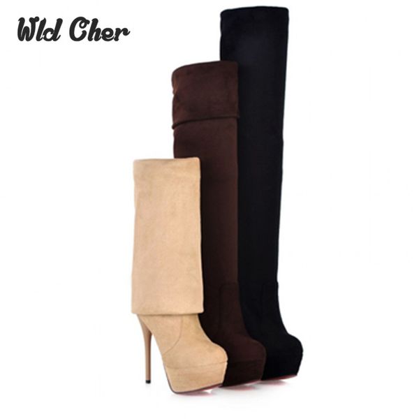 plus size 33-44 2017 autumn women boots white high heels women long thigh high boot over the knee platform women shoes, Black
plus size 33-44 2017 autumn women boots white high heels women long thigh high boot over the knee platform women shoes, Black