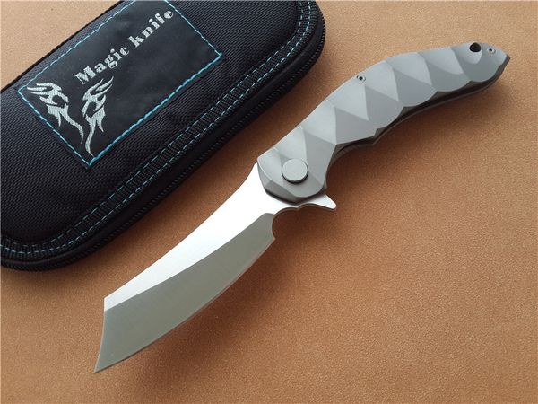 Magic OEM Chav Custom 100% CPM-D2 Steel blade TC4 Titanium alloy ball bearing Folding Knife Camping Survival Knives EDC Tools Flipper
Magic OEM Chav Custom 100% CPM-D2 Steel blade TC4 Titanium alloy ball bearing Folding Knife Camping Survival Knives EDC Tools Flipper