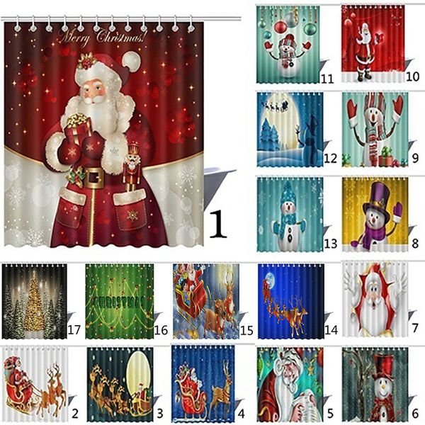 165*180cm christmas shower curtain santa claus snowman waterproof 3d printed bathroom shower curtain decoration with hooks dhl wx9-108
165*180cm christmas shower curtain santa claus snowman waterproof 3d printed bathroom shower curtain decoration with hooks dhl wx9-108