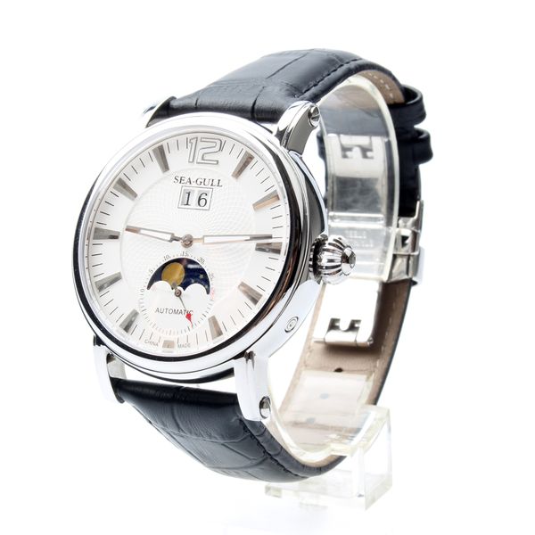 sea-gull fashion&casual auto date moon phase onion crown exhibition back automatic men's watch m308s, Slivery;brown
sea-gull fashion&casual auto date moon phase onion crown exhibition back automatic men's watch m308s, Slivery;brown