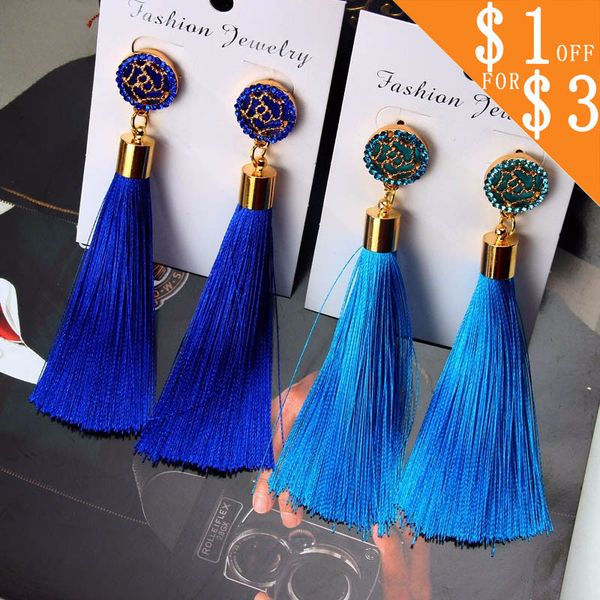 bohemian crystal tassel earrings silk fabric exaggerated rose flower long drop dangle tassel earrings for women jewelry xm11, Silver
bohemian crystal tassel earrings silk fabric exaggerated rose flower long drop dangle tassel earrings for women jewelry xm11, Silver