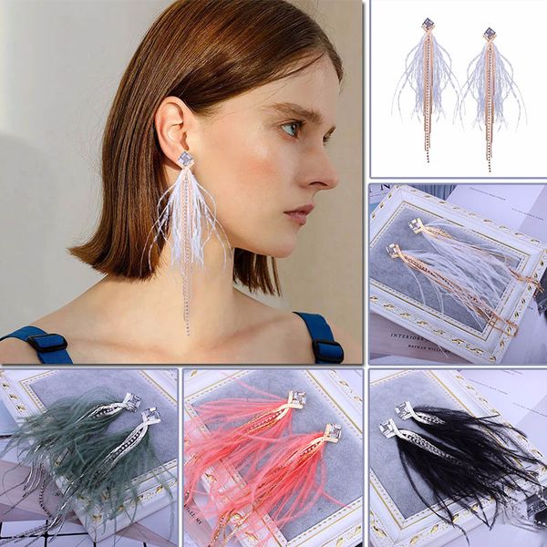 2018 custom super fairy fashion fringe diamond earrings feather quality long earrings sweet girl ultimate ears, Golden
2018 custom super fairy fashion fringe diamond earrings feather quality long earrings sweet girl ultimate ears, Golden