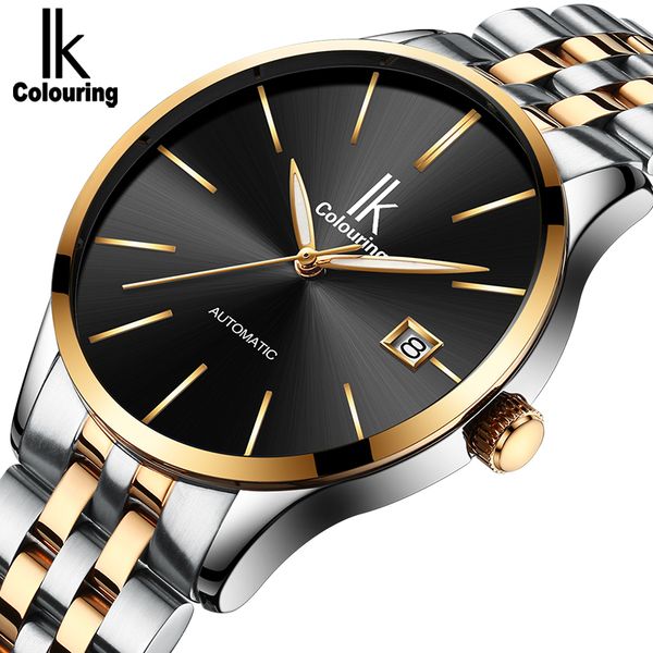 ik mens watch mechanical watches fashion casual mechanical clock simple gold leather large dial wristwatch, Slivery;brown
ik mens watch mechanical watches fashion casual mechanical clock simple gold leather large dial wristwatch, Slivery;brown
