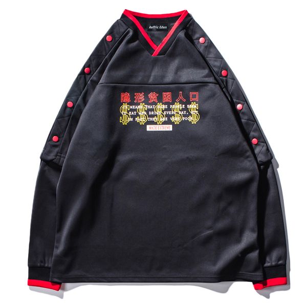 side button sleeve letter print hoodies sweatshirts men 2018 fashion streetwear v-neck high street pullover casual hoodie et09, Black
side button sleeve letter print hoodies sweatshirts men 2018 fashion streetwear v-neck high street pullover casual hoodie et09, Black