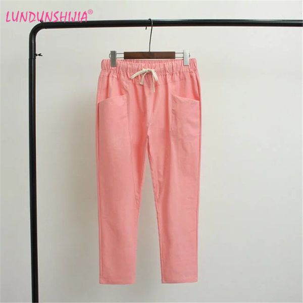 lundunshijia 2017 spring ladies casual ankle-length pants elastic cotton linen pants women ankle-length plus size xl-4xl, Black;white
lundunshijia 2017 spring ladies casual ankle-length pants elastic cotton linen pants women ankle-length plus size xl-4xl, Black;white