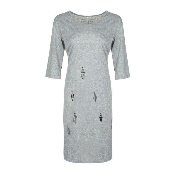 europe and the united states autumn women's dress round neck loose printed dress zc2838, Black;gray
europe and the united states autumn women's dress round neck loose printed dress zc2838, Black;gray