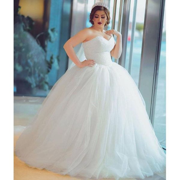 ball gown plus size wedding dresses sweetheart crystals beadings tulle gorgeous sparkly bridal gowns custom size, White
ball gown plus size wedding dresses sweetheart crystals beadings tulle gorgeous sparkly bridal gowns custom size, White