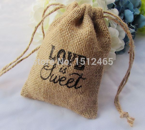 50pcs/lot "love is sweet" natural burlap hessian bags rustic wedding bomboniere gift bags 10*15cm md08-50
50pcs/lot "love is sweet" natural burlap hessian bags rustic wedding bomboniere gift bags 10*15cm md08-50