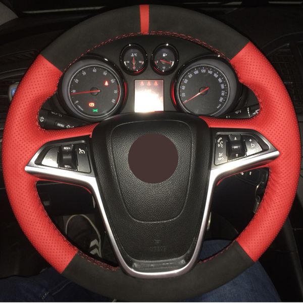 red genuine leather black suede hand-stitched car steering wheel cover for buick excelle xt gt encore opel mokka
red genuine leather black suede hand-stitched car steering wheel cover for buick excelle xt gt encore opel mokka