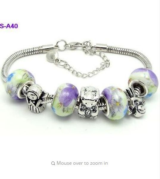 2016 fashion diy european style beads charm bracelet jewelry for women handmade original bracelet, Golden;silver