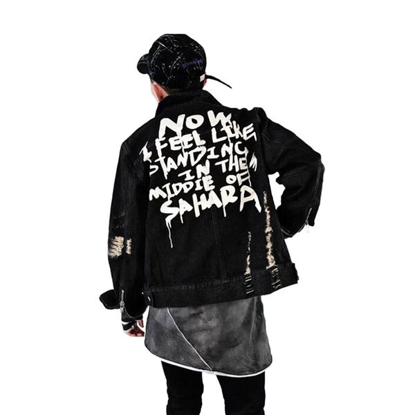 autumn men graffiti denim jackets hip hop punk youth man vintage frayed hole black motorcycle zippers cowboy jacket coat, Black;brown
autumn men graffiti denim jackets hip hop punk youth man vintage frayed hole black motorcycle zippers cowboy jacket coat, Black;brown