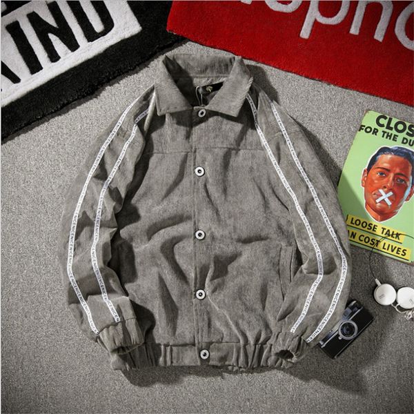 new jackets men hip hop embroidered text corduroy jacket coats fashion casual single-breasted coaches fashion jacket streetwear, Black;brown
new jackets men hip hop embroidered text corduroy jacket coats fashion casual single-breasted coaches fashion jacket streetwear, Black;brown
